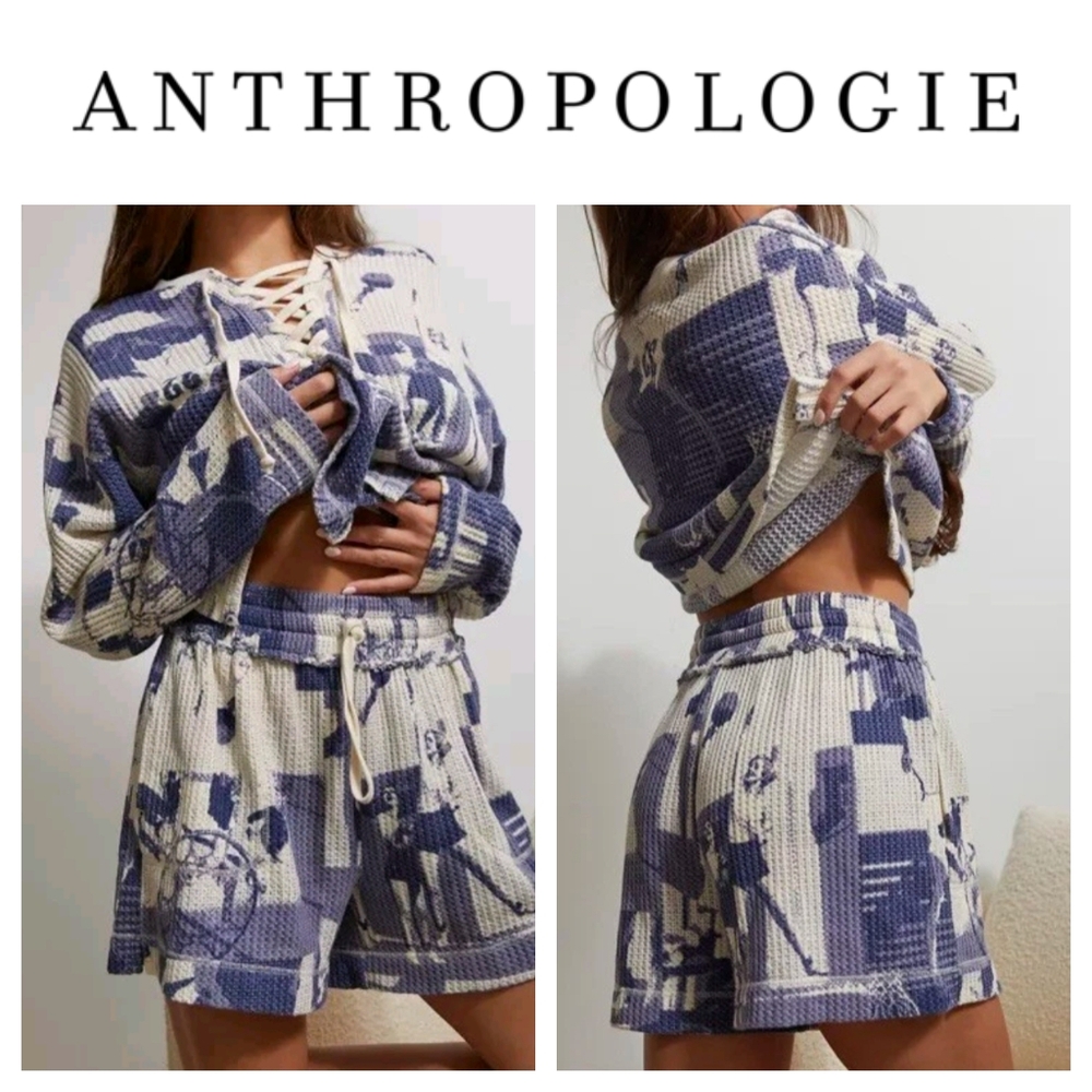 Out From Under Lace-Up Henley Top and shorts